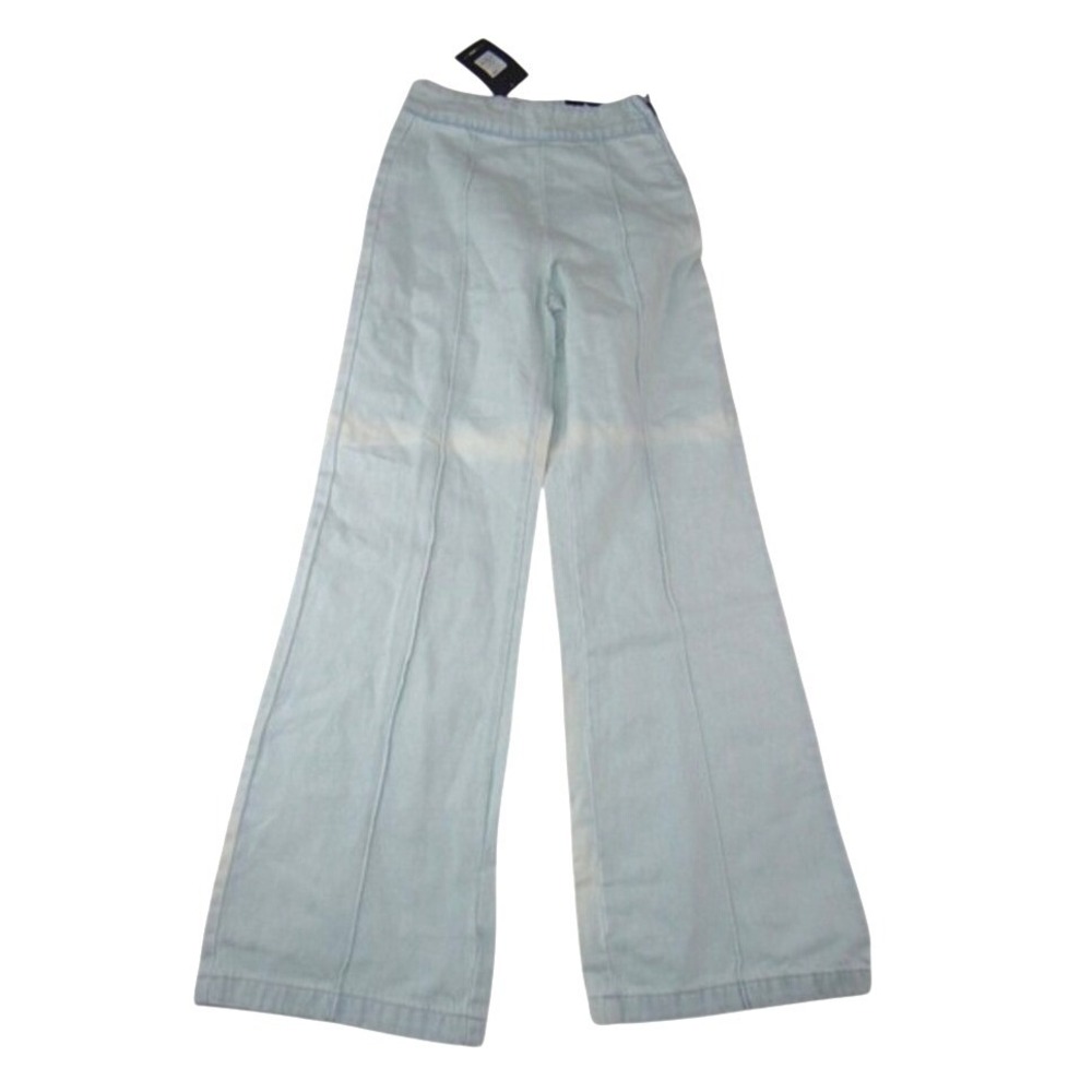 Fashion Nova NWT Light Wash High Rise Wide Leg‎ Jeans Light Blue Side Zip Size 3